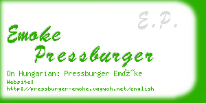 emoke pressburger business card